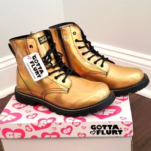 Gold Combat Boots